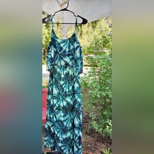 Tye-dye blue summer dress
